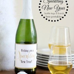 Sparkling New Year Bottle Tags and Bands Free Printables