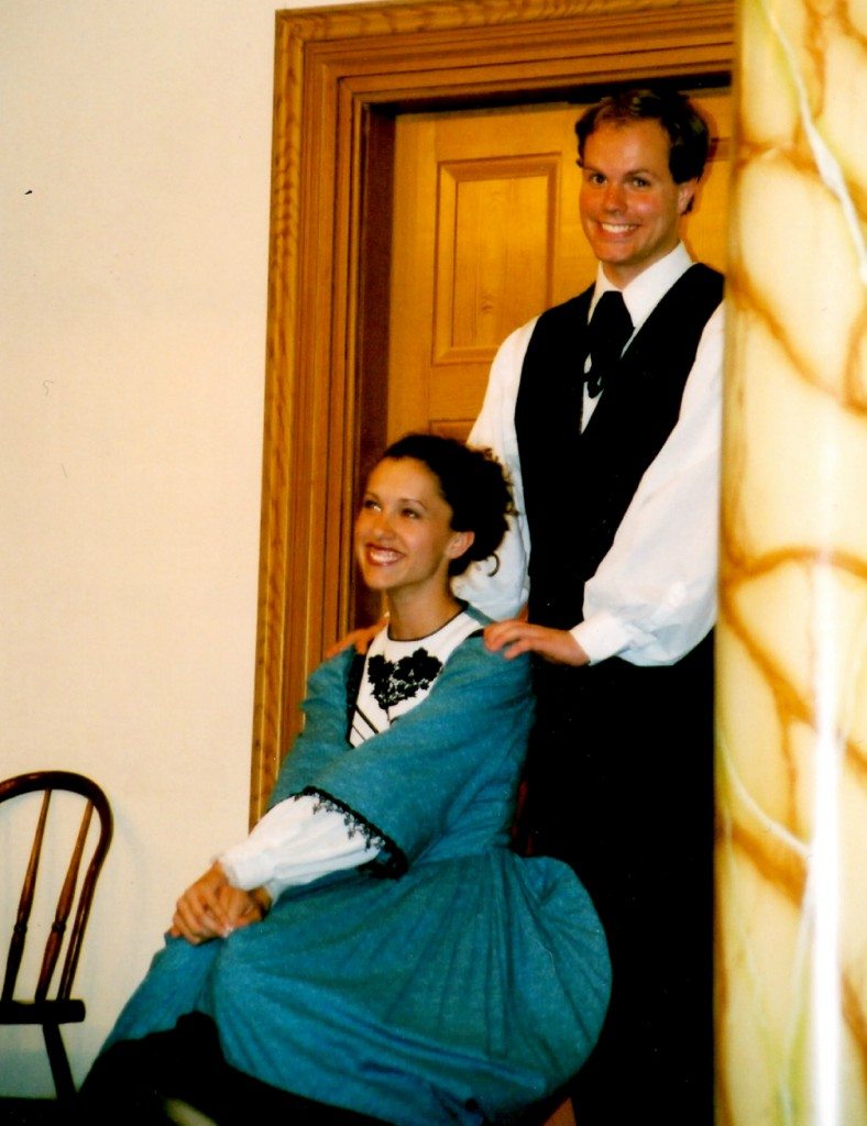 Young Performing Missionaries in Nauvoo, Illinois.  Both of us much thinner, and one of us with WAY more hair...  ;)