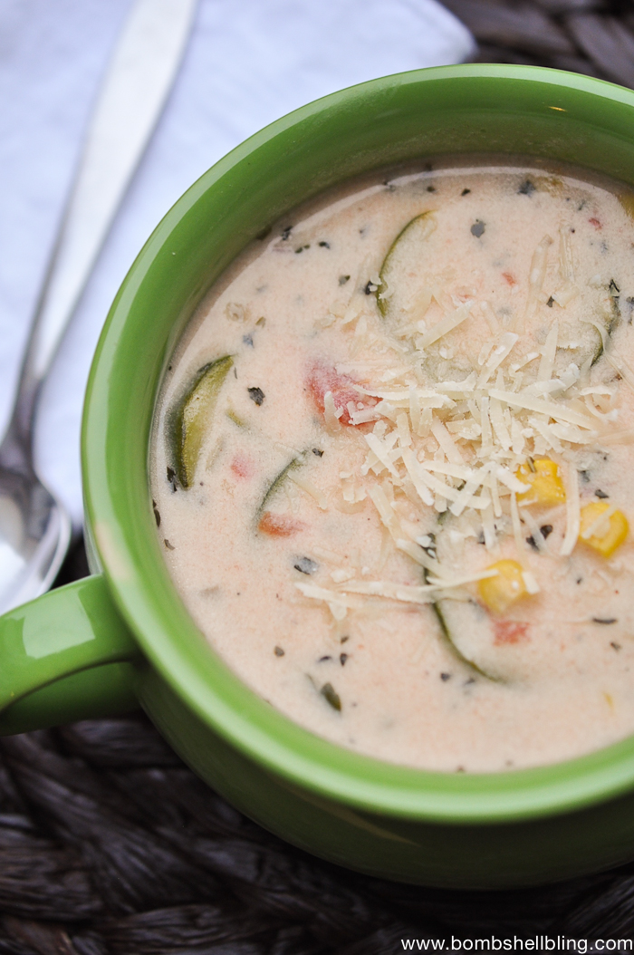This cheesy zucchini soup is DIVINE! Even my kids love it!