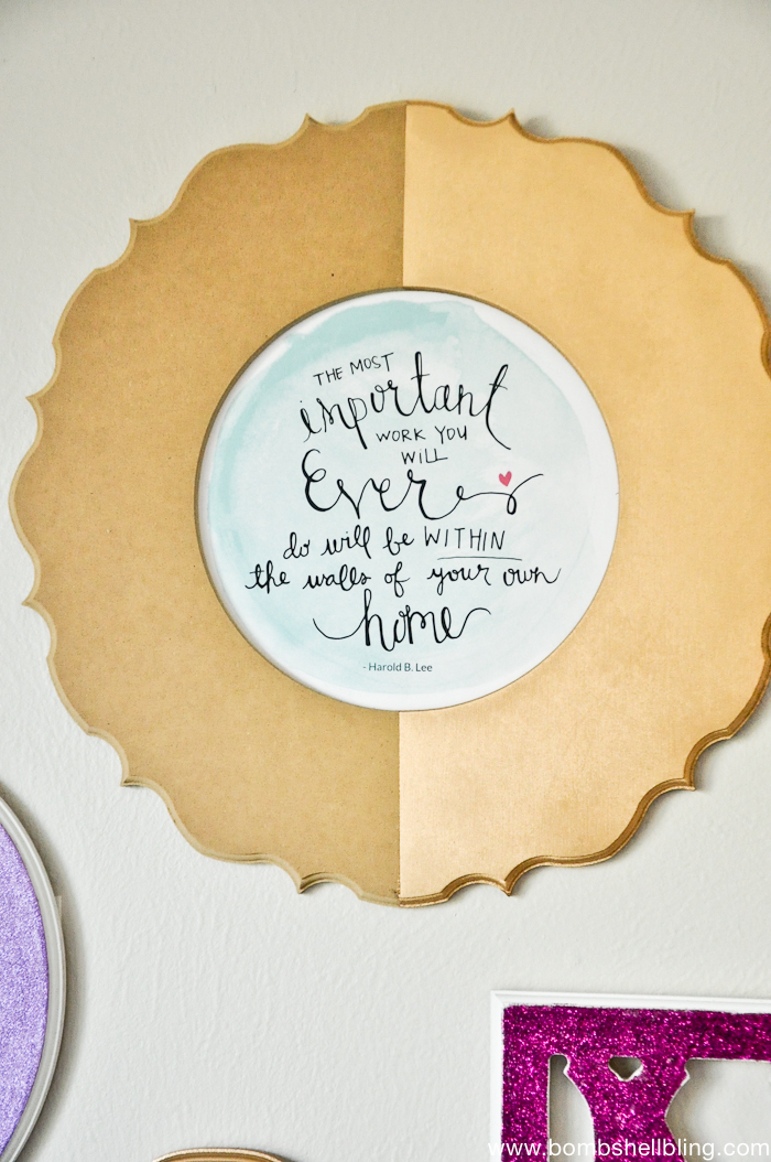 I love this gallery wall! Girly and glam!