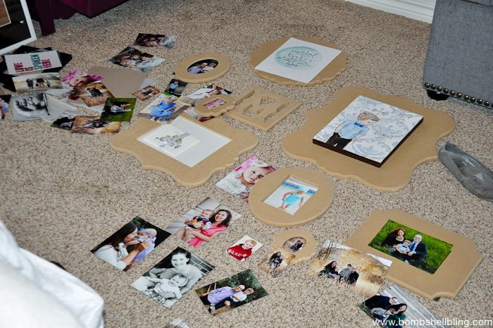 Planning a gallery wall with unfinished wood frames so it can be super customized.
