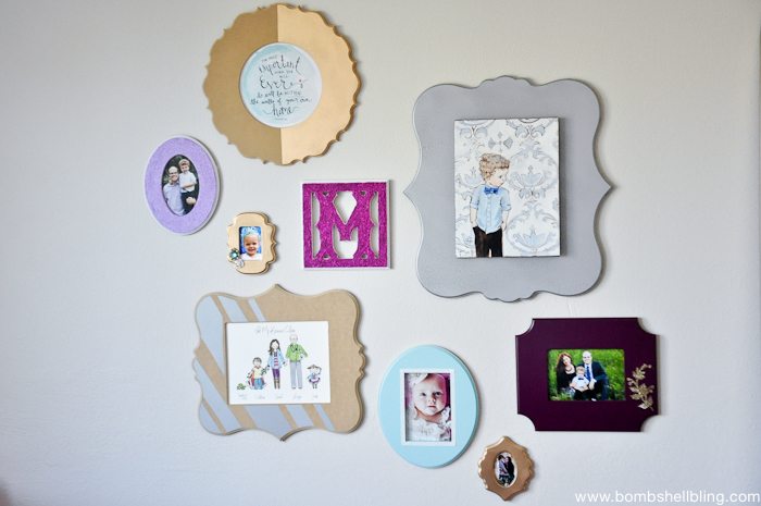 I love this gallery wall! Girly and glam!