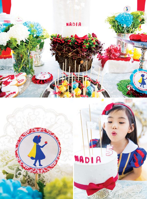 Disney princess parties Snow White birthday party collage