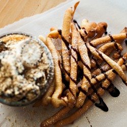 Funnel Cake French Fries with S’mores Dip