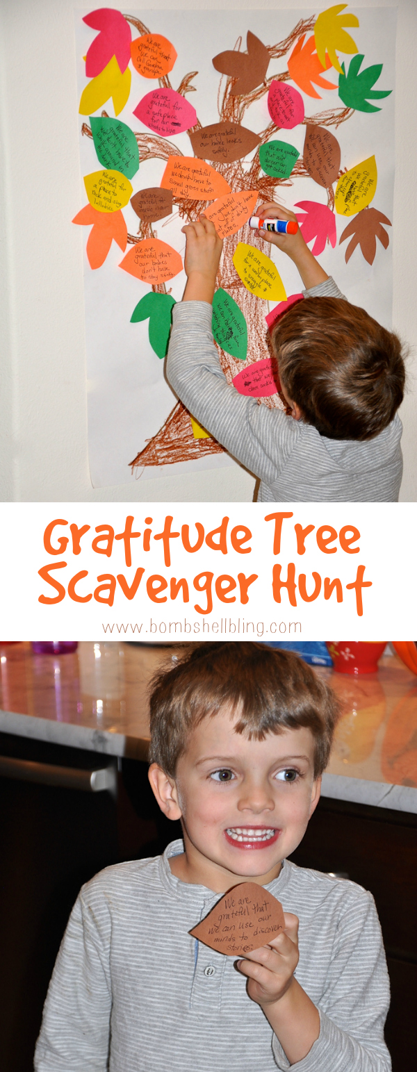 This gratitude tree scavenger hunt is a perfect way to get children engaged with the thankful spirit of Thanksgiving this holiday season!