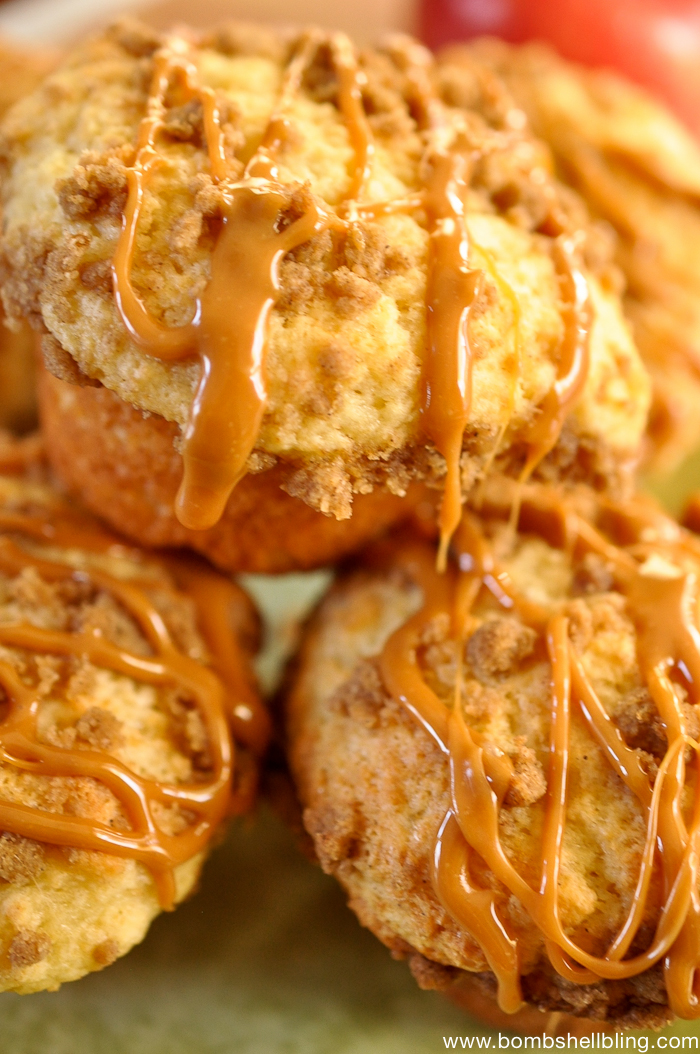 Struesel Topped Caramel Apple Muffins -4