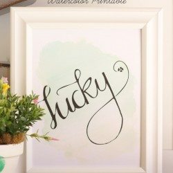 Free Lucky Watercolor Printable