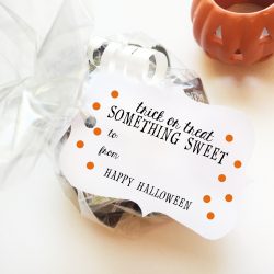 Trick or Treat, Something Sweet – Halloween Gift Tag Printables
