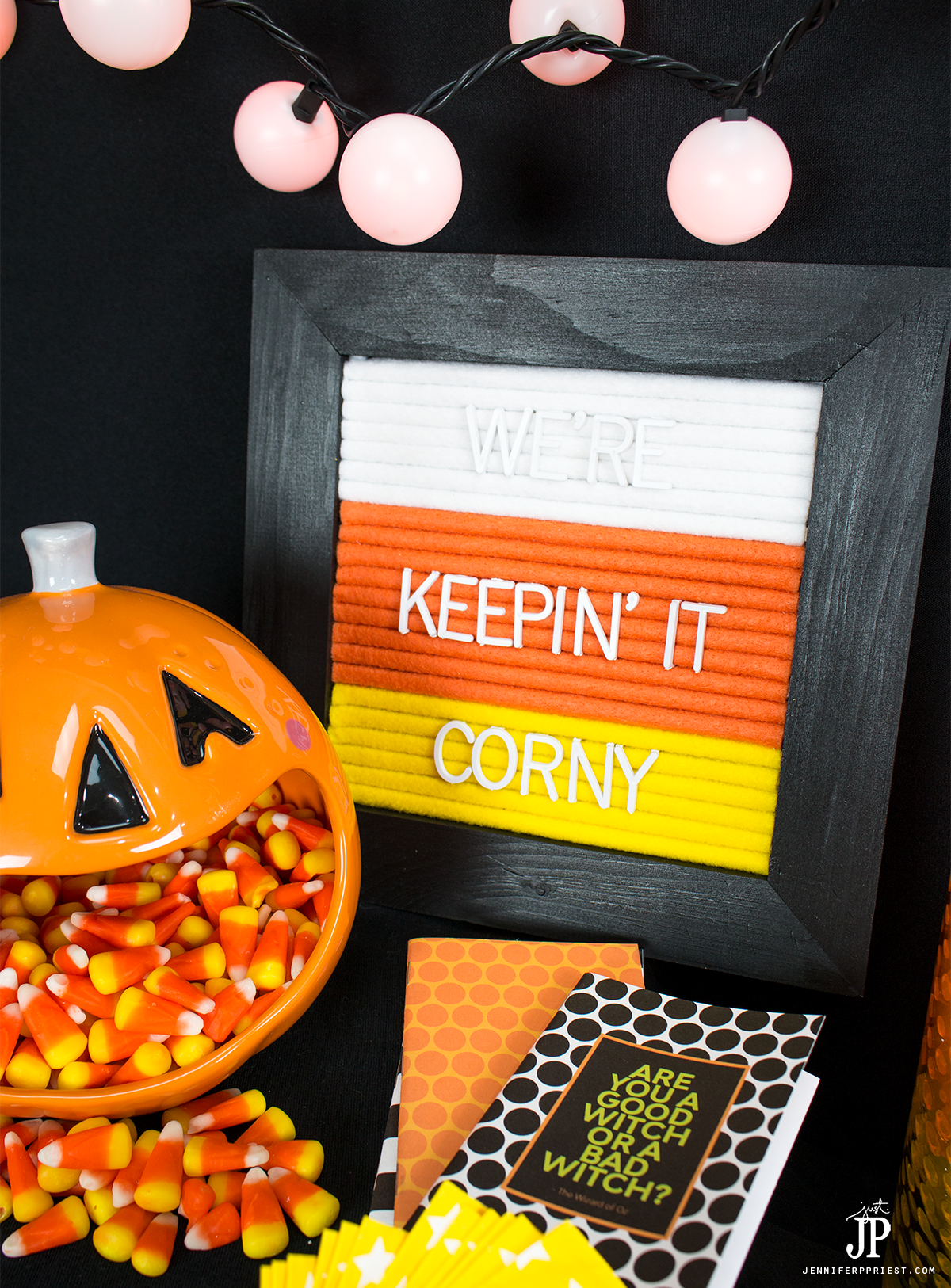 Handmade Felt Letter Board in Candy Corn Colors DIY