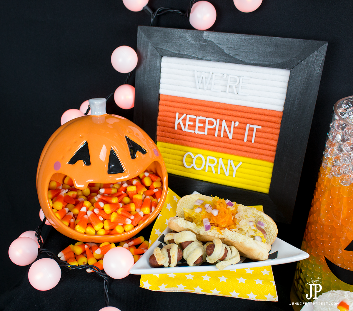 This adorable handmade felt letter board in candy can colors DIY will save you money making this festive and fun decor item for your Halloween home!
