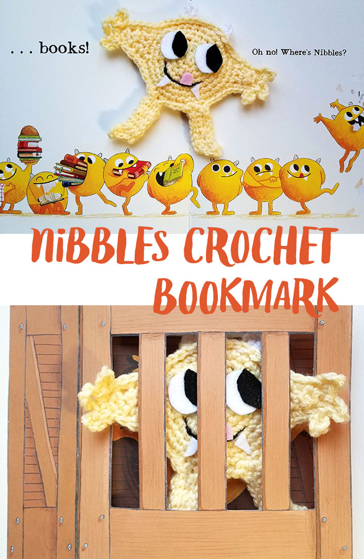 Nibbles the Book Moster Crochet Bookmark