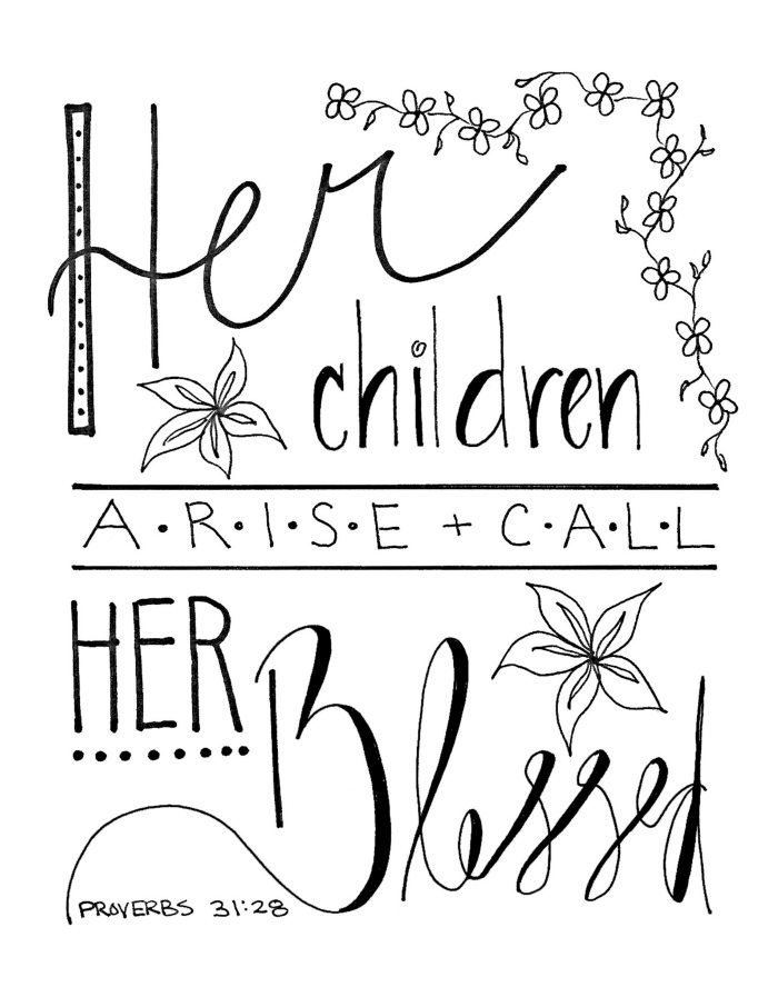 This lovely Her Children Call Her Blessed printable is based on the scripture Proverbs 31:28. Perfect for Mother's Day!