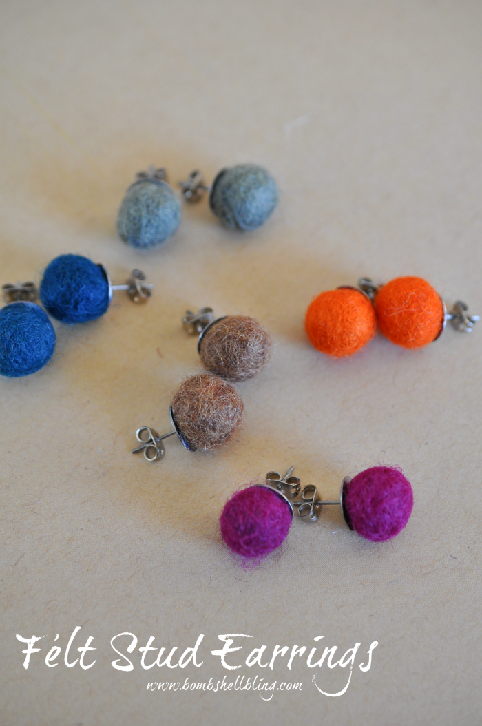 These felt ball earrings are CRAZY simple to create! They only have ONE step. SERIOUSLY! Perfect for gift giving to anyone you love!