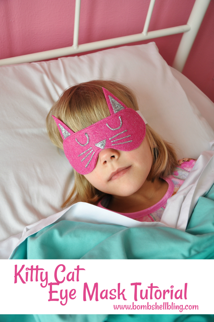 This kitty cat sleep mask is the cutest thing ever!! A perfect gift for a sweet little girl or a fabulous party favor for a slumber party!