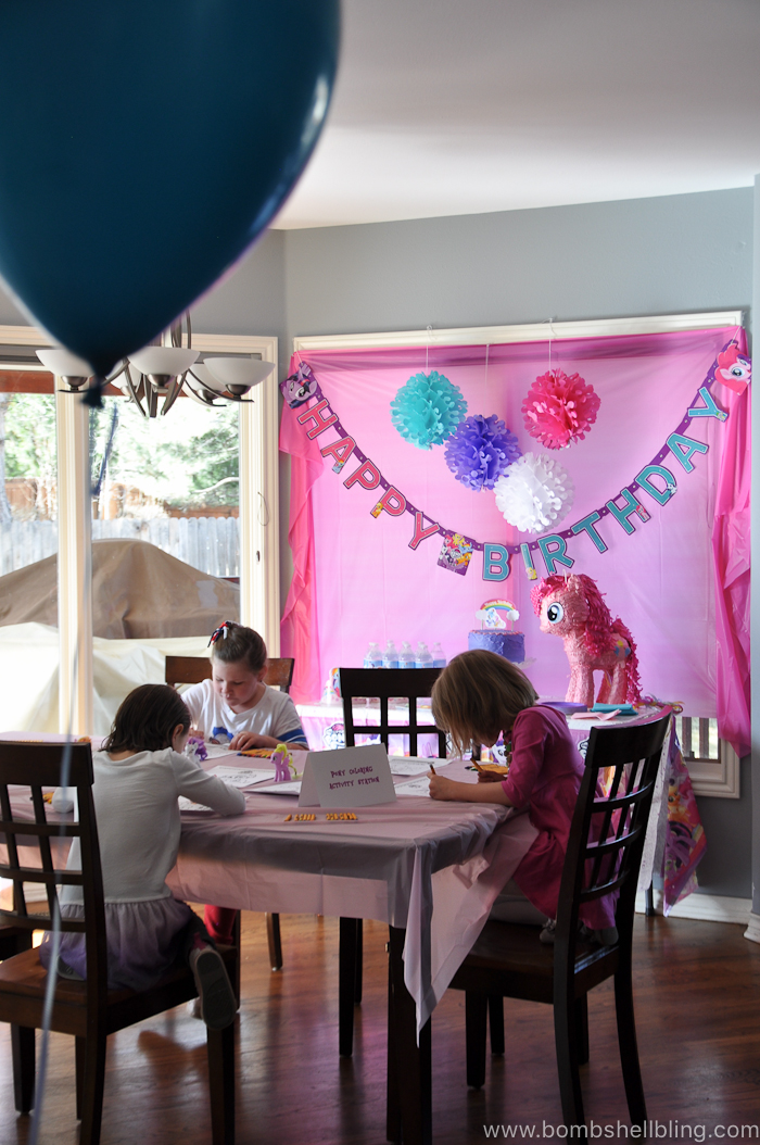 This My Little Pony birthday party could not be cuter! The little girls have a ball making friendship bracelets, getting "cutie marks," pony racing and more!