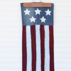 DIY Upcycled Jeans Patriotic Flag Banner