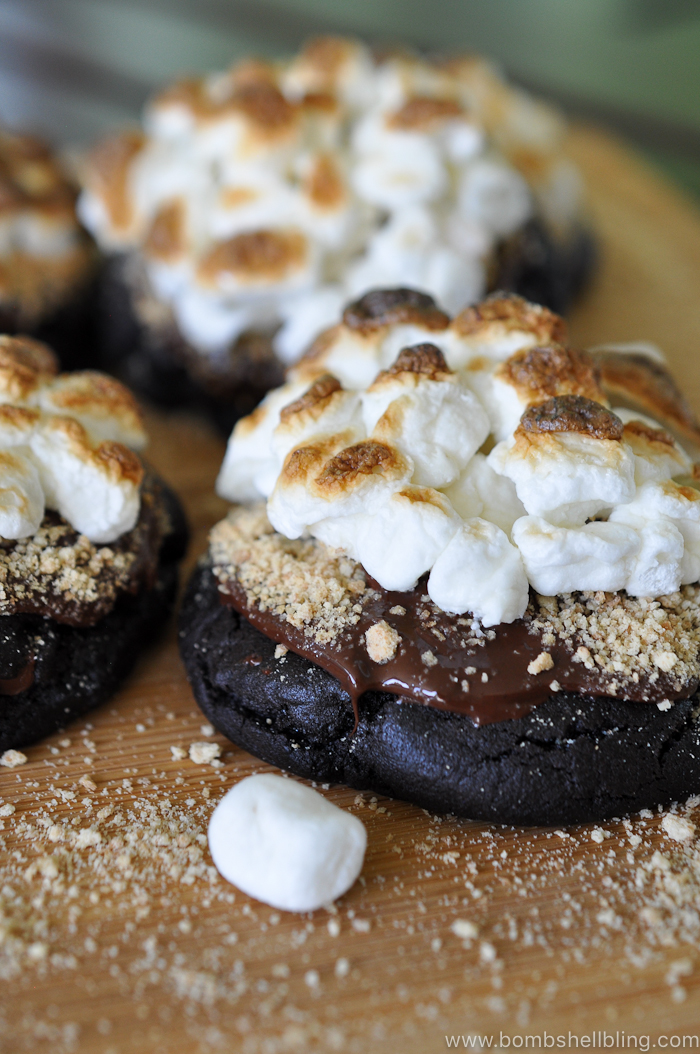 These rich, decadent dark chocolate s'mores cookies are sure to delight kids and adults alike! They are sinfully indulgent but playful all at once.