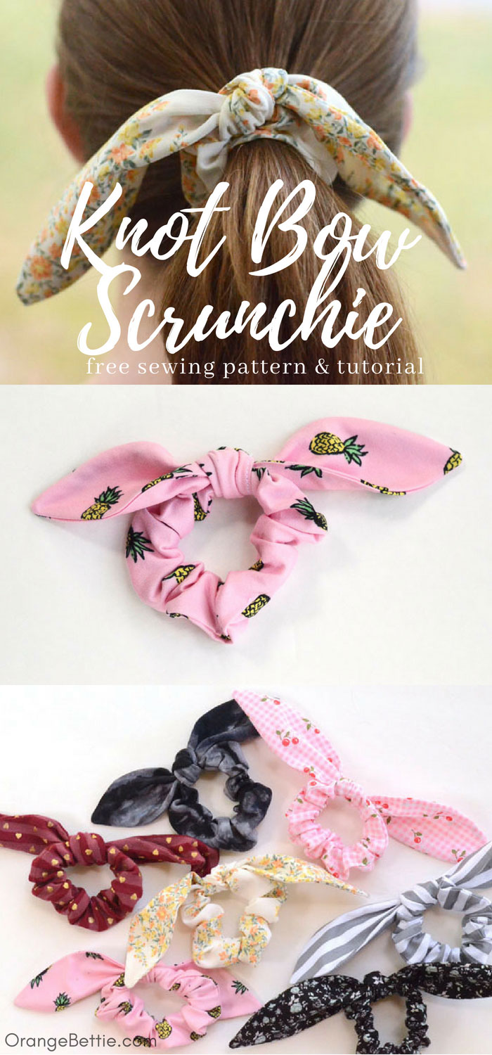 This easy knot bow scrunchie tutorial is crazy simple to make but SO DANG CUTE! Make yourself a whole stack and wear them for almost any occasion! 