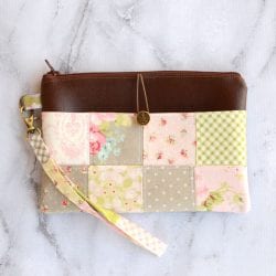 Patchwork Pocket Wristlet Pouch