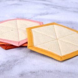 Modern Hexagon Fabric Coasters
