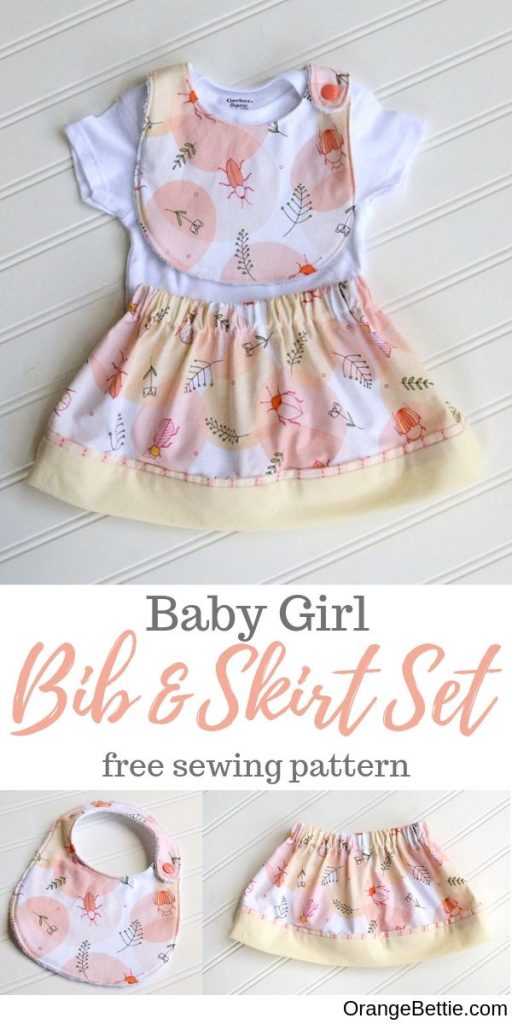 This baby girl bib and skirt set sewing tutorial is a perfect baby gift for a new little one! Whip one up with these step-by-step instructions.