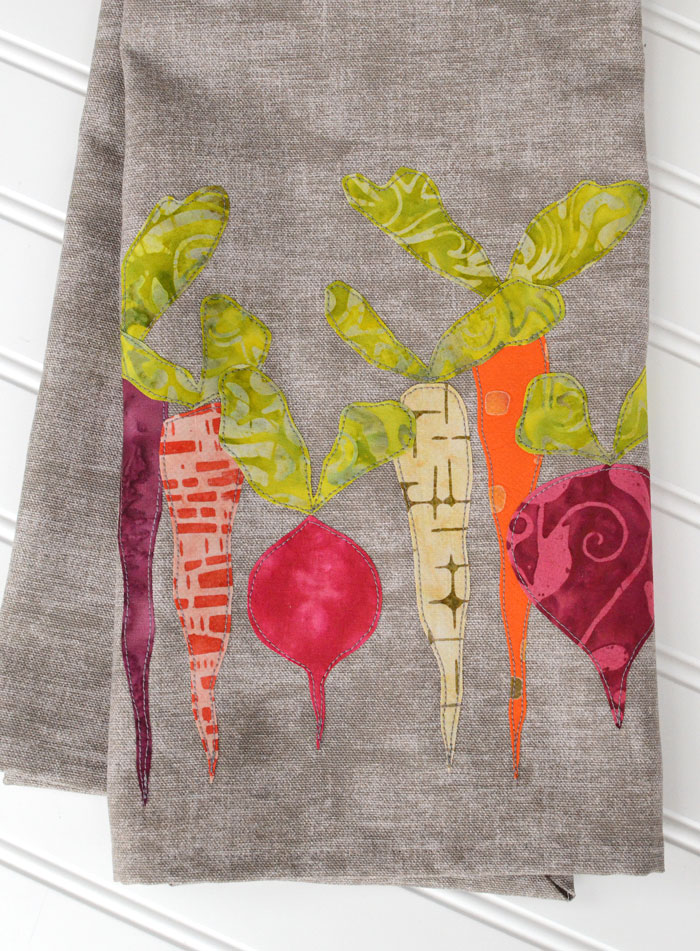 Garden Vegetables Tea Towel – Free Sewing Pattern