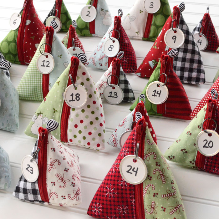 Triangle Zip Pouch Advent Calendar Sewing Tutorial