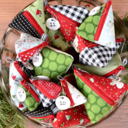 Triangle Zip Pouch Advent Calendar Sewing Tutorial