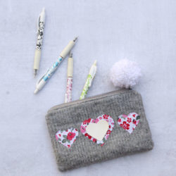 Upcycled Sweater Valentine Zipper Pouch Sewing Tutorial