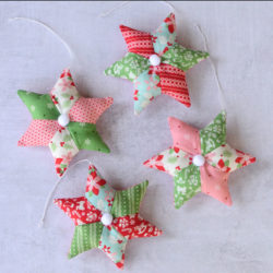 Patchwork Star Christmas Ornament Free Sewing Pattern